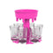 6 Shot Glass Dispenser & Holder Liquor Dispenser for Home Party - Pink