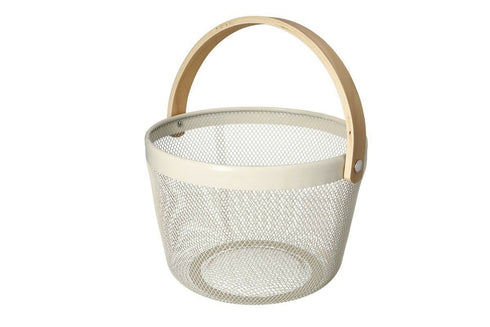 Stainless Steel Mesh Storage Basket 26cm - cream