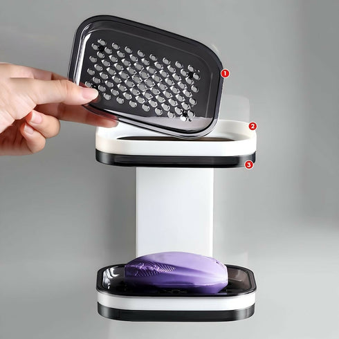 Modern And Sleek Wall Mounted Soap Box - 2 Pack