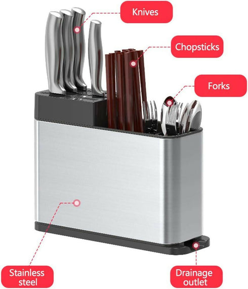 Kitchen Utensil Holder Knife Block with Drainboard