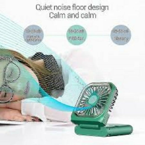 Double Head Solar Charging Fan - Green