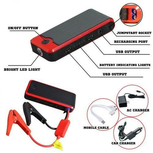 Multi-functional 12000mah Car Jump Starter & Portable External Battery Charger