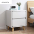 Modern 2-Drawer Nordic Nightstand - Compact Oak Bedside Table- 36x34x46cm