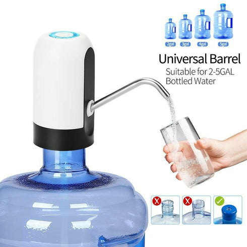 Portable Electric Gallon Drinking Bottle Water Dispenser - black