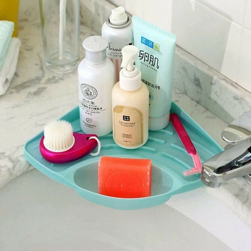 Triangle Corner Sink Shelf-blue
