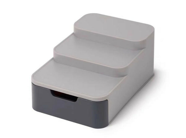 Step Style Spice Organizer With Drawer - Grey