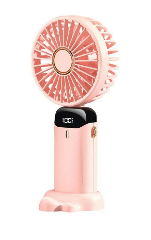Portable Handheld Mini Fan with Dual Purpose Stand - Pink