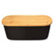 2 in 1 Bamboo Bread Bin and Wooden Cutting Board-black
