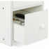 Slim Double Drawer Wooden Bedside Table With Storage - White - 7012