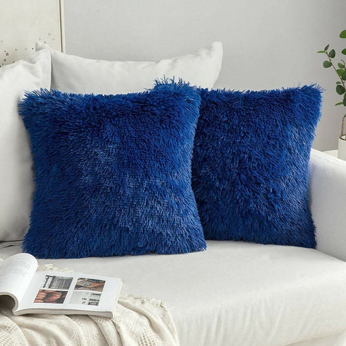Fluffy Cushion - Set of 2 - Blue