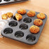 Round Non-Stick Cake Baking Mould 3 Pieces And Muffin Pan 12 Cup
