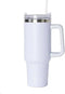 1200ml Insulated Tumbler Vacuum Flask with Handle & Straw – Large Stainless Steel Travel Mug for Hot & Cold Drinks – Leakproof, Double-Wall Vacuum Flask (White
