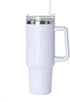 1200ml Insulated Tumbler Vacuum Flask with Handle & Straw – Large Stainless Steel Travel Mug for Hot & Cold Drinks – Leakproof, Double-Wall Vacuum Flask (White