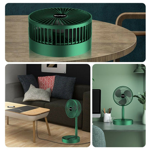 Retractable Green Telescopic Portable Desk Fan