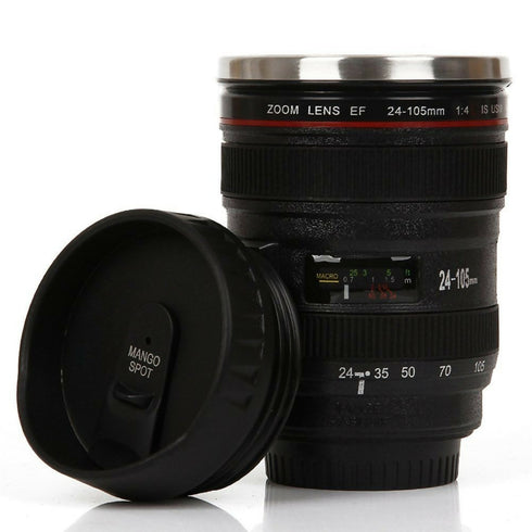 Camera Lens Stainless Steel Tea & Coffee Travel Mug Thermos 24-105mm