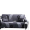 2 Seater Couch Covers Stretch Material - Dark Grey Palm