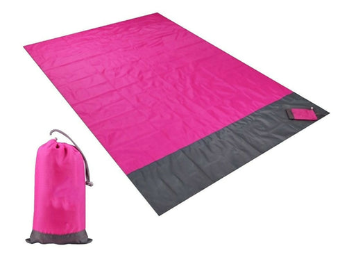 2M*2.1M Waterproof Beach Blanket Outdoor Portable Picnic Mat Camping- - Pink