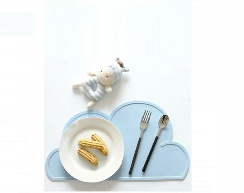 Kid's Cloud Shaped Food-Grade Silicone Place Mat - Blue