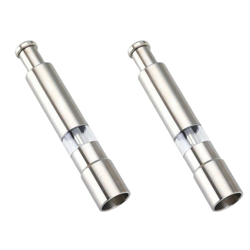 Mini Stainless Steel Salt and Pepper Grinders - 2 Pack