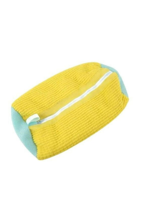 Fluffy Shoe Washing Bag - yellow