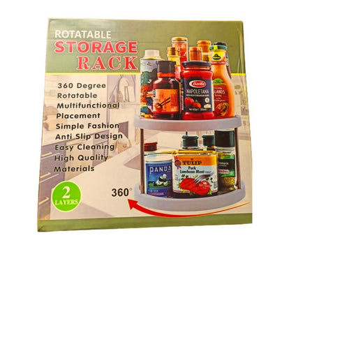 2 layer rotatable storage rack 360