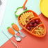 Silicone Kids Carrot Design Feeding Set - orange/green