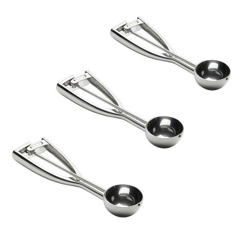 3 Pack - Stainless Steel Ice Cream Scoops - Silver