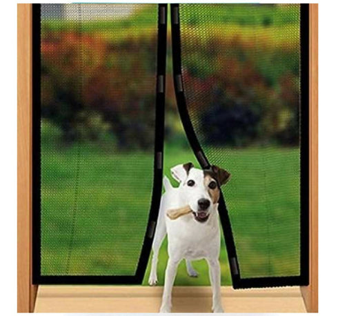 Pack of 2 Magic Mesh, Hands Free Magnetic Screen Door - Black