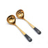 2 Piece Stainless Steel Soup & Food Golden Serving Spoons - Black