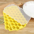 Pack of 2 Silicone 37 Honeycomb Ice Cube Shaped Ice Tray With Lid - Yellow