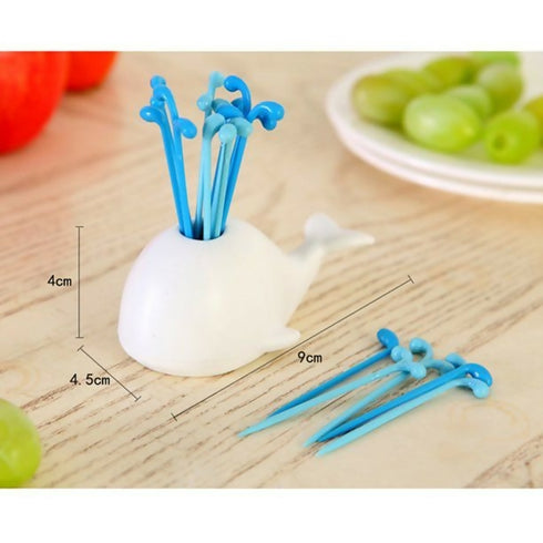 16 Pieces Cute White Whale Pick
