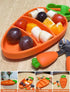 Silicone Kids Carrot Design Feeding Set - orange/green