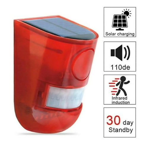 Solar Alarm Lamp Outdoor PIR Motion Sensor 4 Piece
