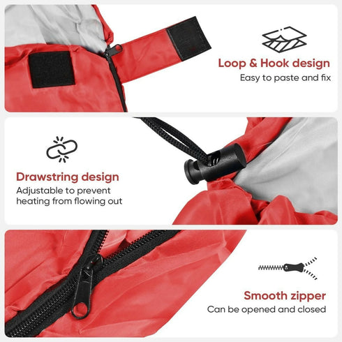 Lightweight Backpacking Sleeping Bag for Adults Boys and Girls - Red
