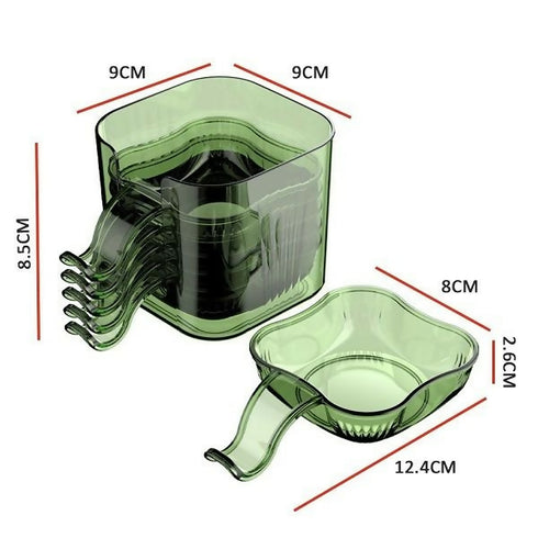 Multi-Purpose Dipping Plate PET Serving Plate - Set of 6