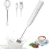 Milk Elecrtic Frother Handheld Mini Portable With 3 Adjustable Speed - White