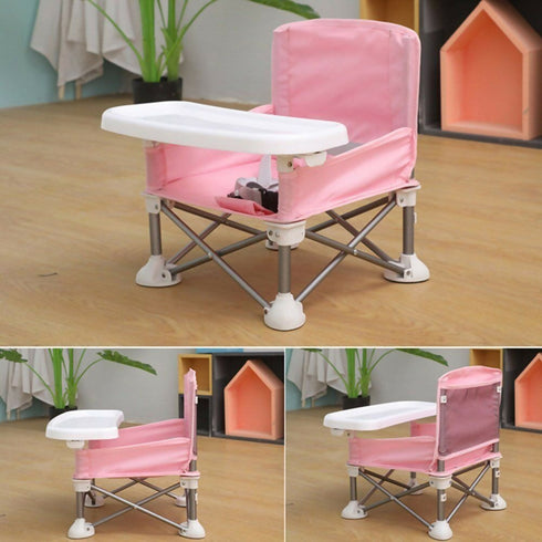 Portable Children Chair With Detachable Eating Tray - Pink