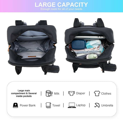 Multifunction Baby Travel Back Pack with Sleep Bed - Black