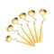 Set of 6 Curly CoffeSpoon - Gold