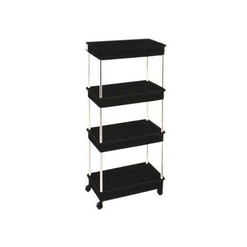 4 Tier Movable Storage Rack - Black