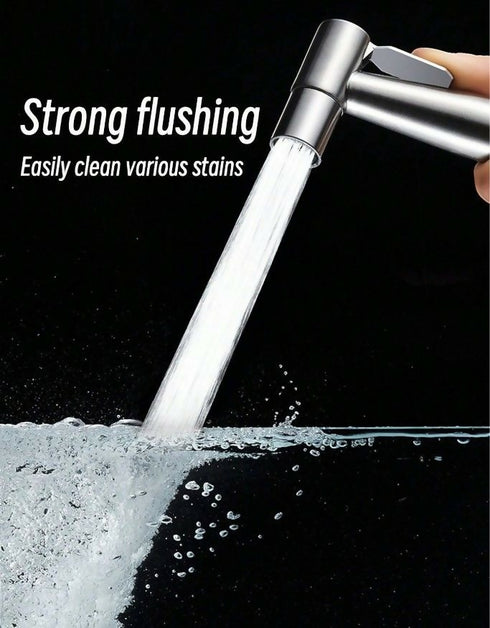 Stainless Steel Handheld Bidet Sprayer With Adjustable Water Flow - Silver
