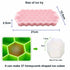 Pack of 2 Silicone 37 Honeycomb Ice Cube Shaped Ice Tray With Lid - Pink