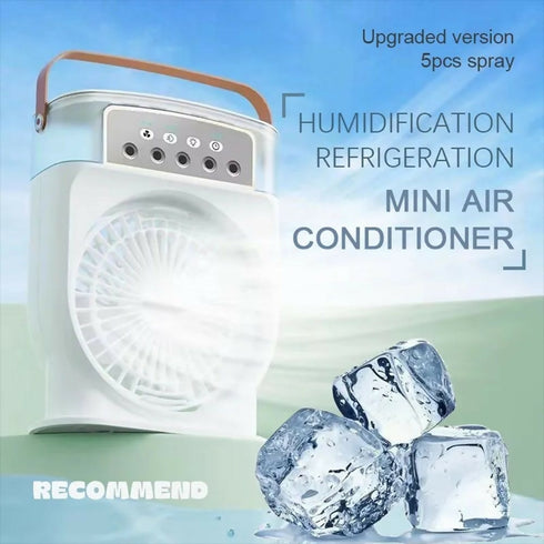 Portable Rechargeable Air Conditioner Fan, Mini Evaporative Air Cooler - White