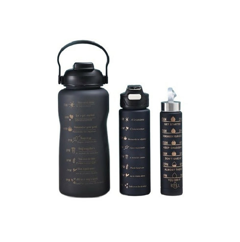 3 Piece Motivational Bottle - Black