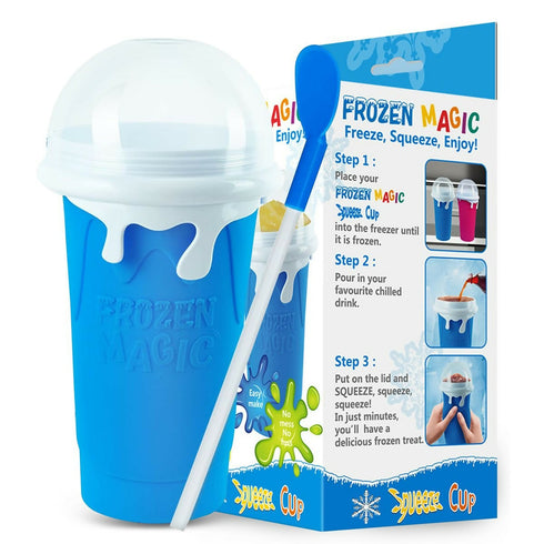 Slushie Maker Cup 500ML Magic Quick Frozen Smoothies Cup DIY Ice-Cream - Blue