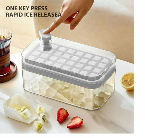 Ice Cube Tray With Quick Release Press The Ice Grid - White