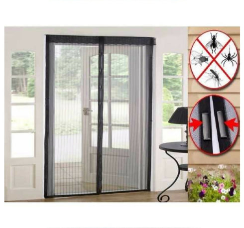 Pack of 2 Magic Mesh, Hands Free Magnetic Screen Door - Black