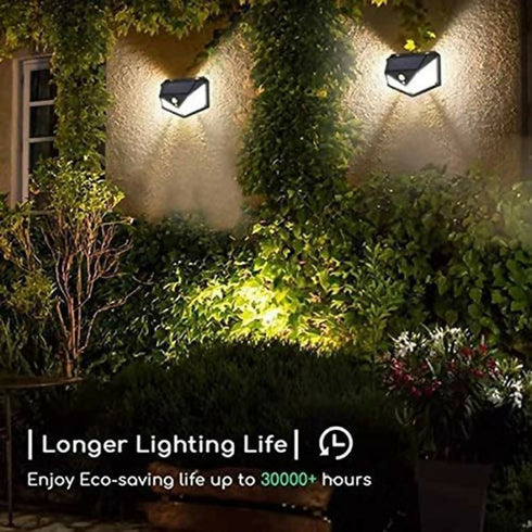 LED Outdoor Solar Interaction Wall Lamp 4 Pcs + Motion Sensor Light
