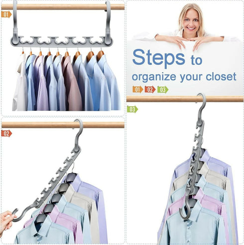 Magic Closet Hangers for Clothes Space Saving Organizers - - Pack of 10