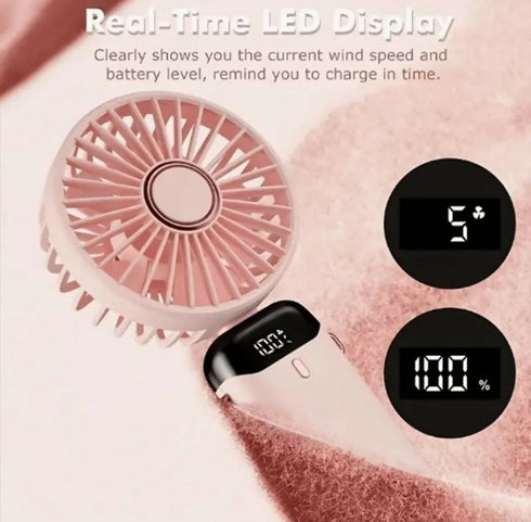 Portable Handheld Mini Fan with Dual Purpose Stand - Pink
